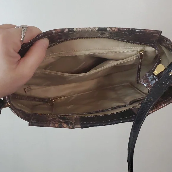 Brahmin Hillary Luminary Embossed Crossbody Snakeskin - Picture 12 of 16